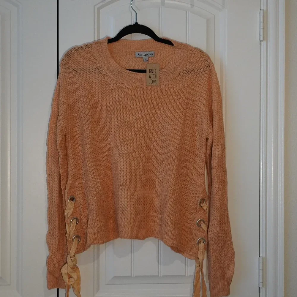 NWT Settledown Peach Knit Sweater - Picture 1 of 3